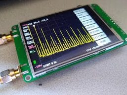 TinySA handheld spectrum analyzer device